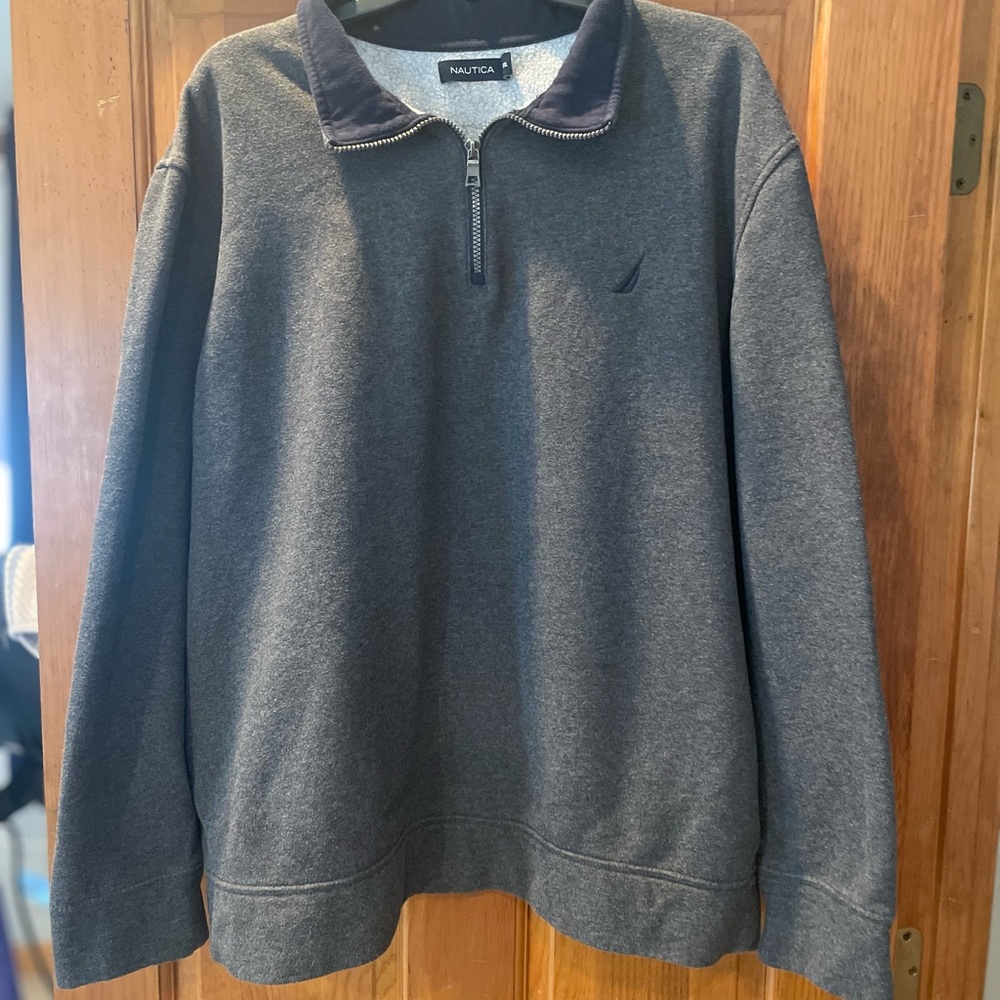 Nautica Men's Charcoal Zip-Up Sweater